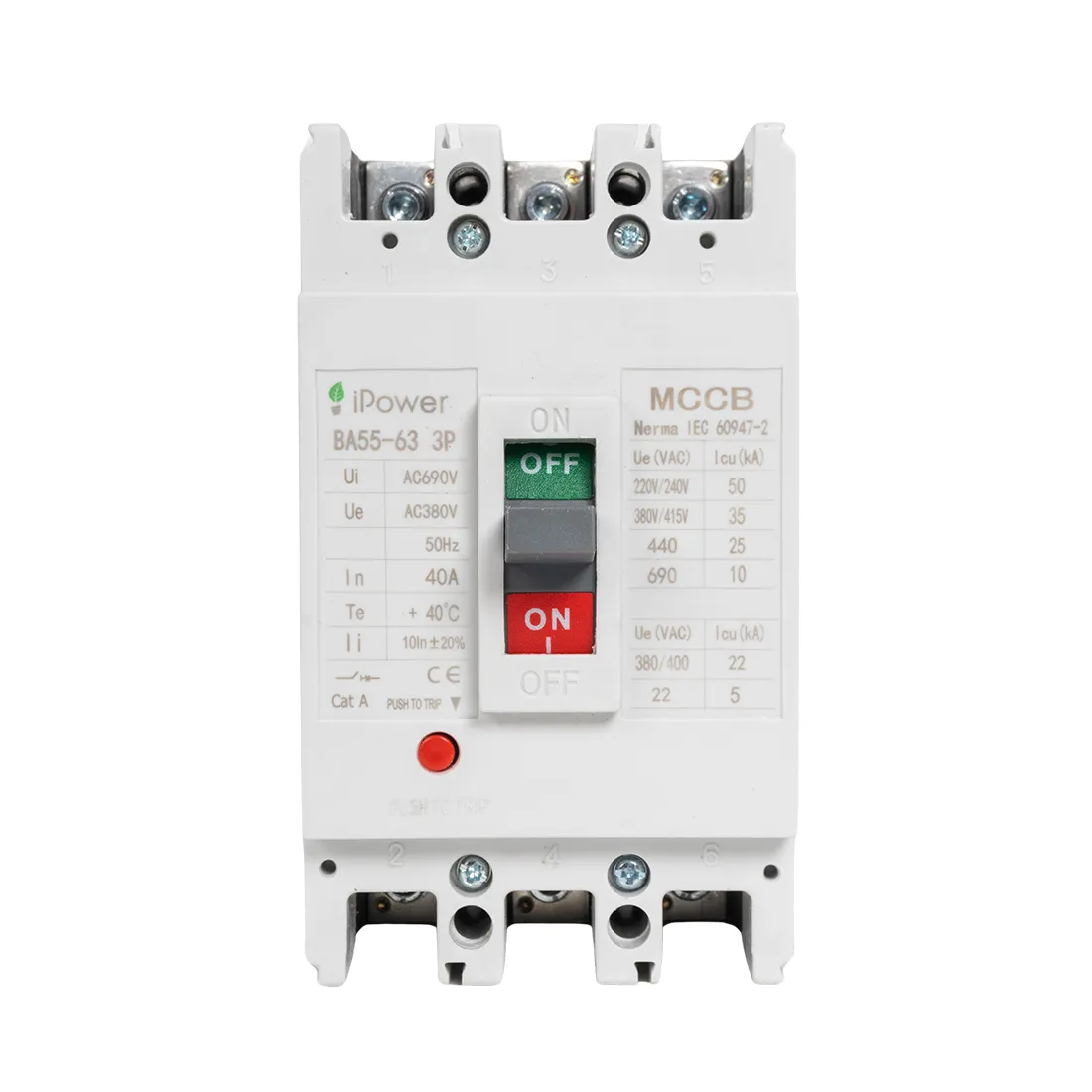 Автоматический выключатель iPower ВА55-63 3P 40A — изображение 2