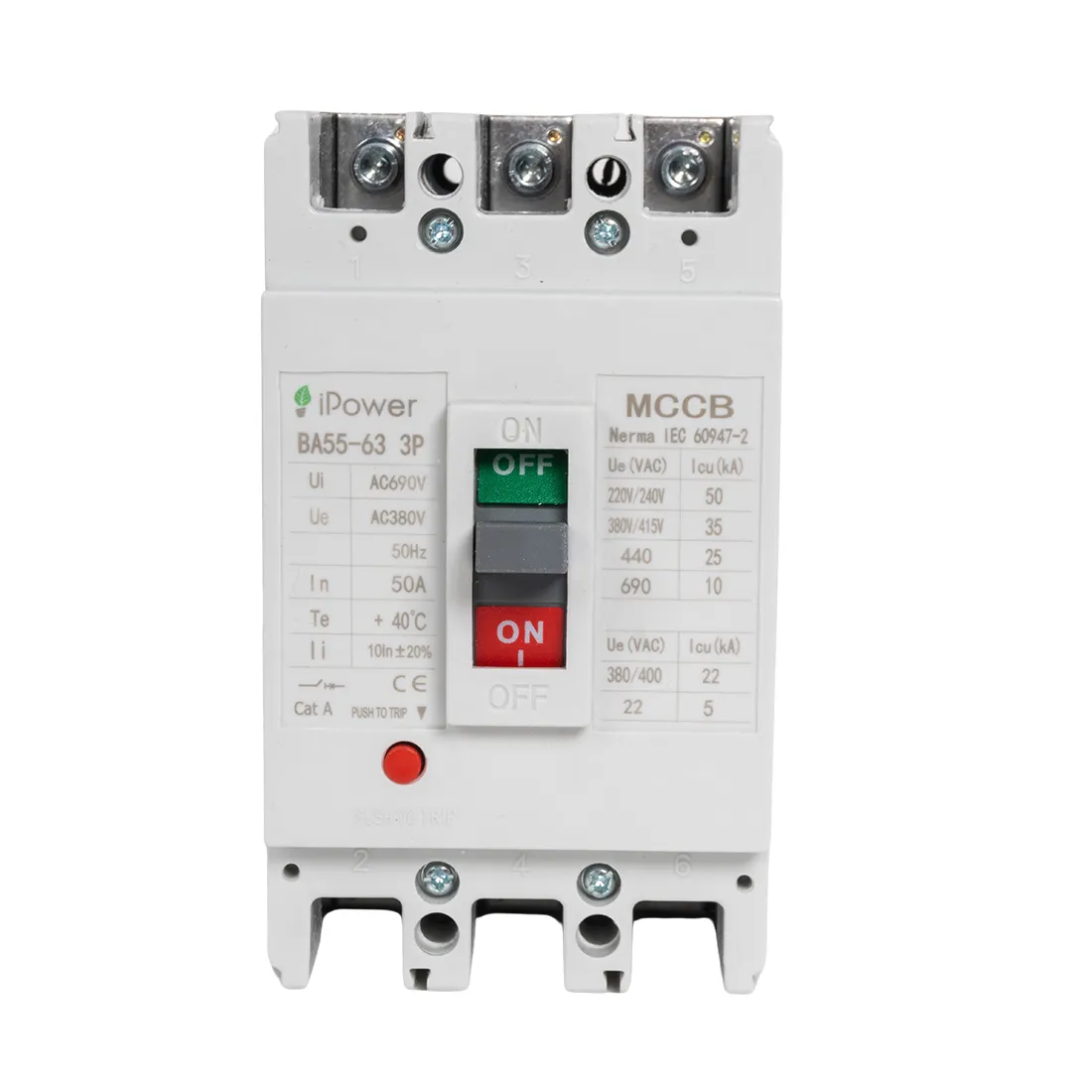Автоматический выключатель iPower ВА55-63 3P 50A — изображение 2