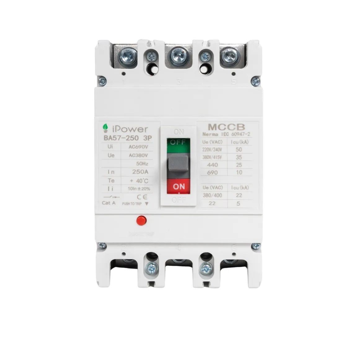 Автоматический выключатель iPower ВА57-250 3P 250A — изображение 2