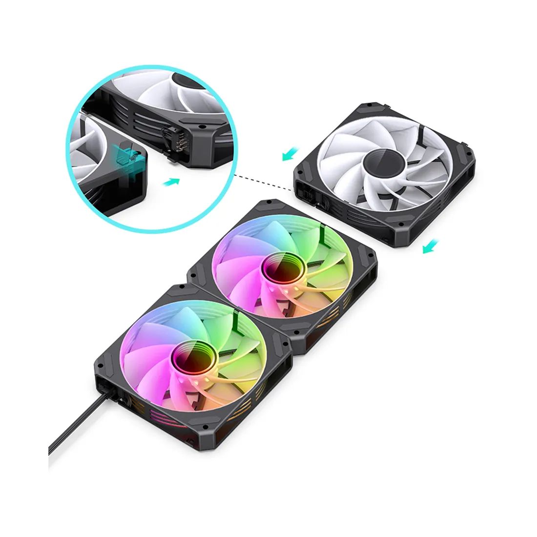 Вентилятор для компьютерного корпуса Jonsbo ZG-120BR(3in1) Black — изображение 3