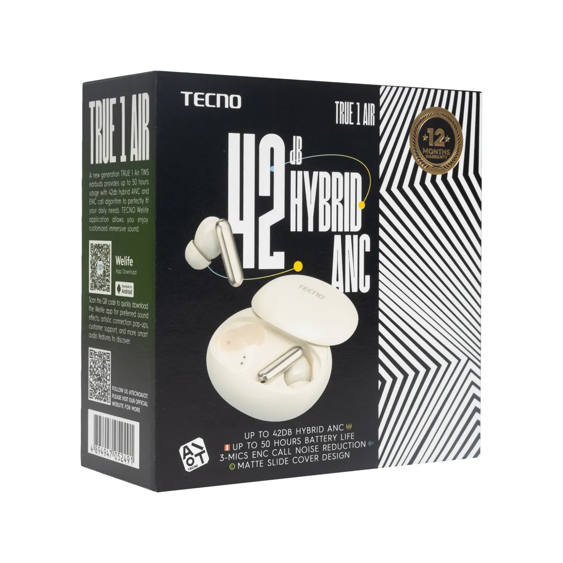 Наушники TECNO True 1 Air TU01 Air Creamy White — изображение 3