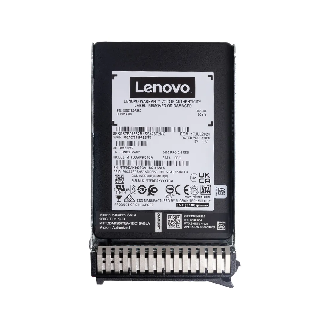 Твердотельный накопитель SSD Lenovo ThinkSystem 2.5" Multi Vendor 960GB RI v2 — изображение 3