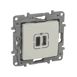 Розетка USB Niloe Тип А+C Слоновая кость