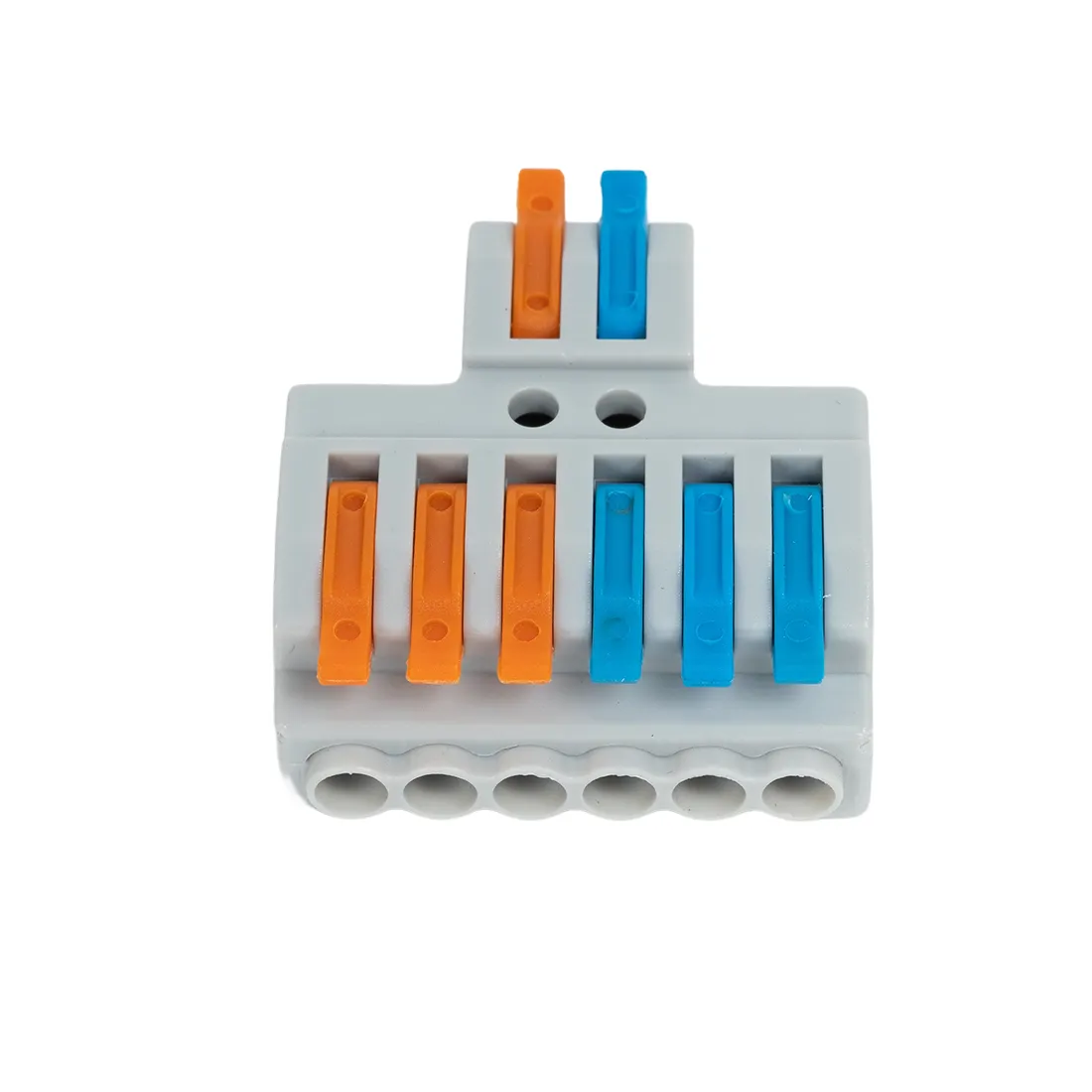 Клемма Deluxe 222-426 (0,08-4,0мм 32А) 2 конт.группы 1 ввод 3 вывода — изображение 2