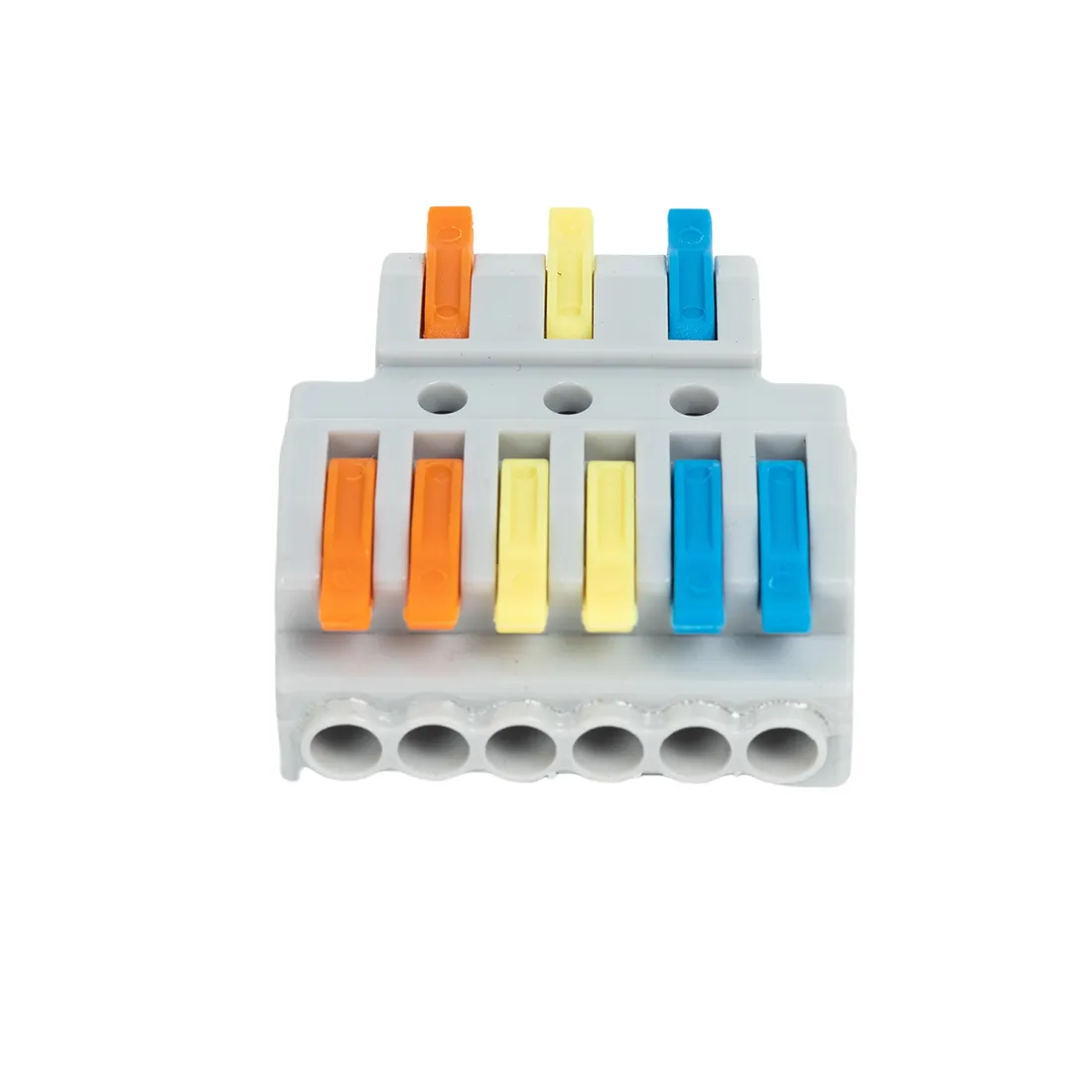 Клемма Deluxe 222-436 (0,08-4,0мм 32А) 3 конт.группы 1 ввод 2 вывода — изображение 2