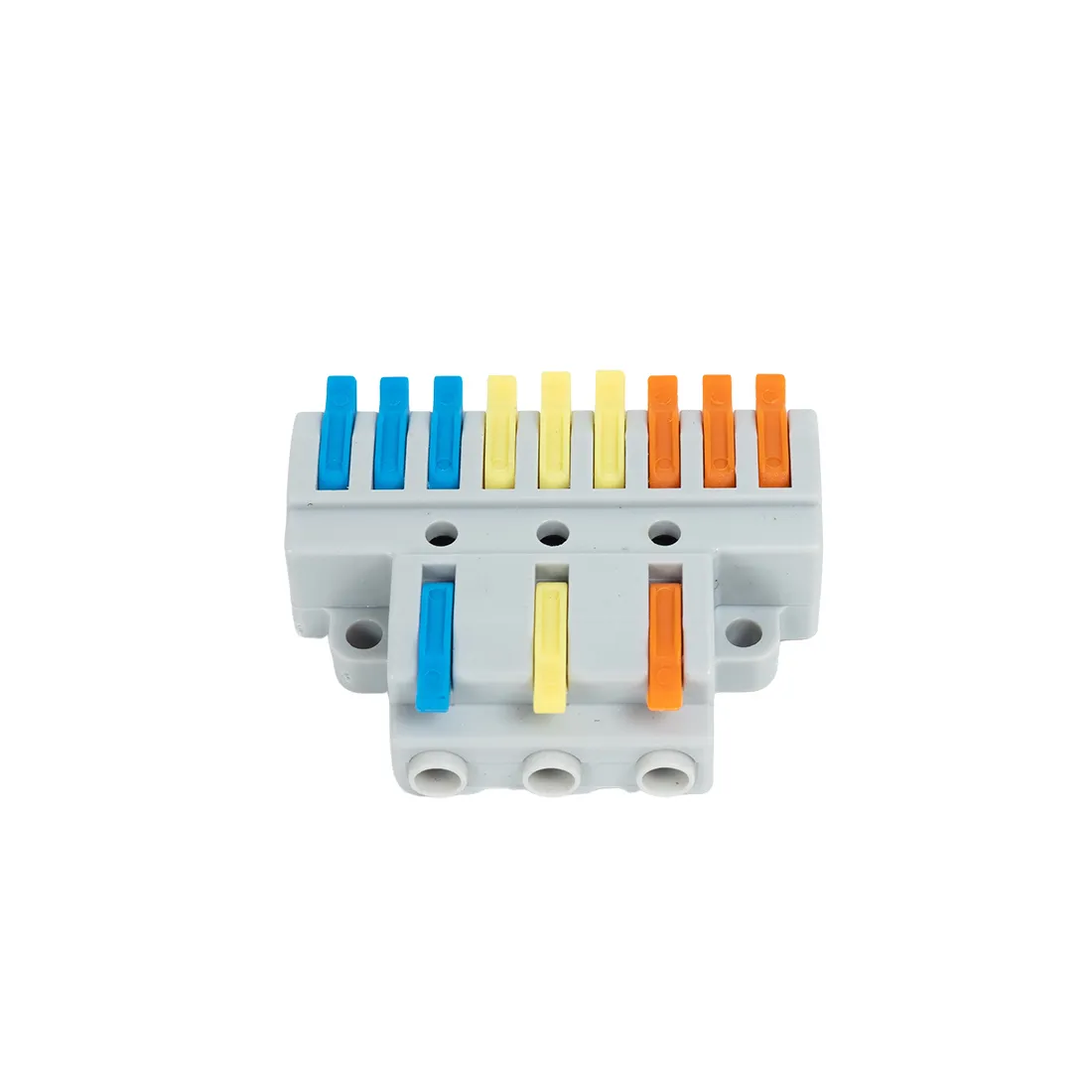 Клемма Deluxe 222-439 (0,08-4,0мм 32А) 3 конт.группы 1 ввод 3 вывода — изображение 3