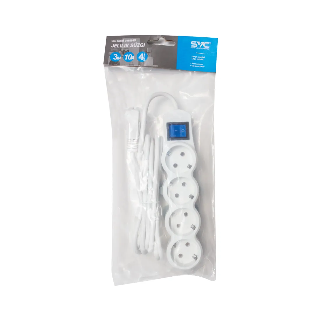 Сетевой фильтр SVC ZP4S-30M 3 м. 220 в. — изображение 3