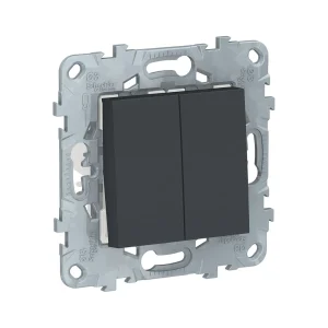 Переключатель двухклавишный SE NU521554 Unica New перекрестный антрацит