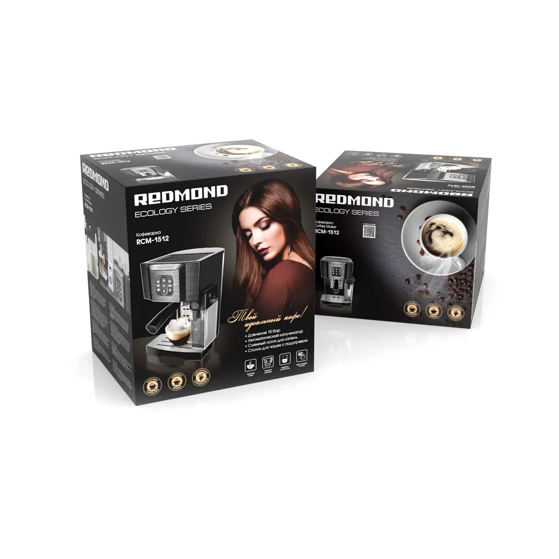 Кофеварка рожковая Redmond RCM-1512 Черный — изображение 3