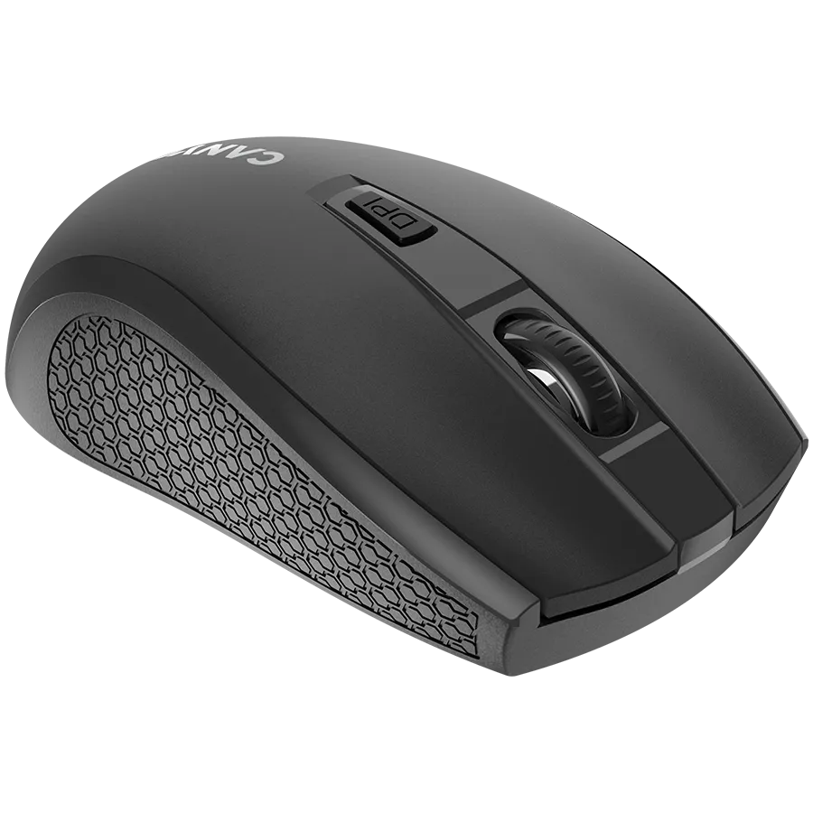 CANYON MW-7, 2.4Ghz wireless mouse, 6 buttons, DPI 800/1200/1600, with 1 AA battery ,size 110*60*37mm,58g,black — изображение 3