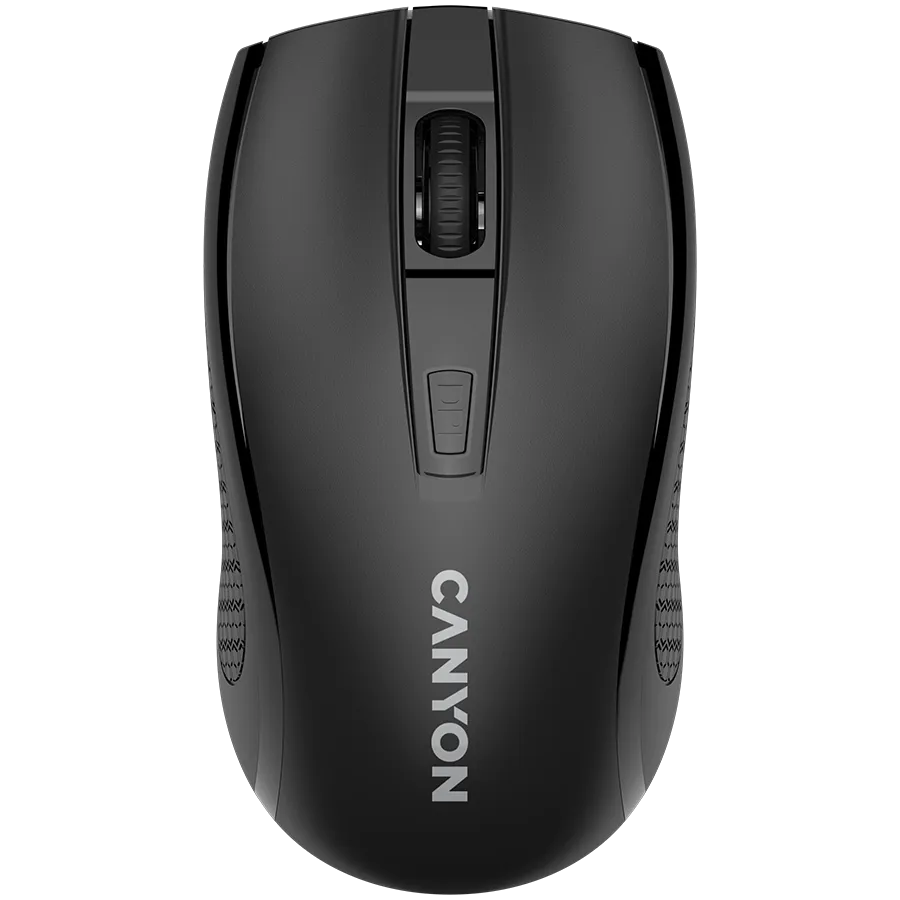 CANYON MW-7, 2.4Ghz wireless mouse, 6 buttons, DPI 800/1200/1600, with 1 AA battery ,size 110*60*37mm,58g,black
