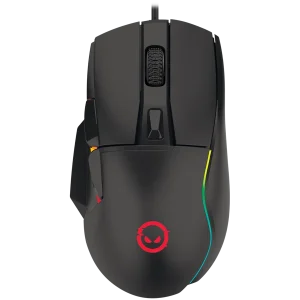 LORGAR Jetter 357, gaming mouse, Optical Gaming Mouse with 6 programmable buttons, Pixart ATG4090 sensor, DPI can be up to 8000, 30 million times key life, 1.8m PVC USB cable, Matt UV coating and RGB lights with 4 LED flowing mode, size:124.90*71.65*41.36mm, 115g