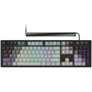 LORGAR Azar 514, Wired mechanical gaming keyboard, RGB backlight, 1680000 colour variations, 18 modes, keys number: 104, 50M clicks, linear dream switches, spring cable up to 3.4m, ABS plastic+metal, magnetic cover, 450*136*39mm, 1.17kg, white, EN+RU layout