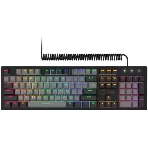 LORGAR Azar 514, Wired mechanical gaming keyboard, RGB backlight, 1680000 colour variations, 18 modes, keys number: 104, 50M clicks, linear dream switches, spring cable up to 3.4m, ABS plastic+metal, magnetic cover, 450*136*39mm, 1.17kg, black, EN+RU layout