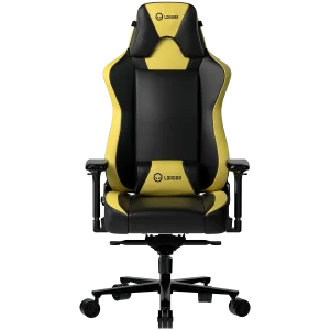 LORGAR Base 311, Gaming chair, PU eco-leather, 1.8 mm metal frame, multiblock mechanism, 4D armrests, 5 Star aluminium base, Class-4 gas lift, 75mm PU casters, Black + yellow