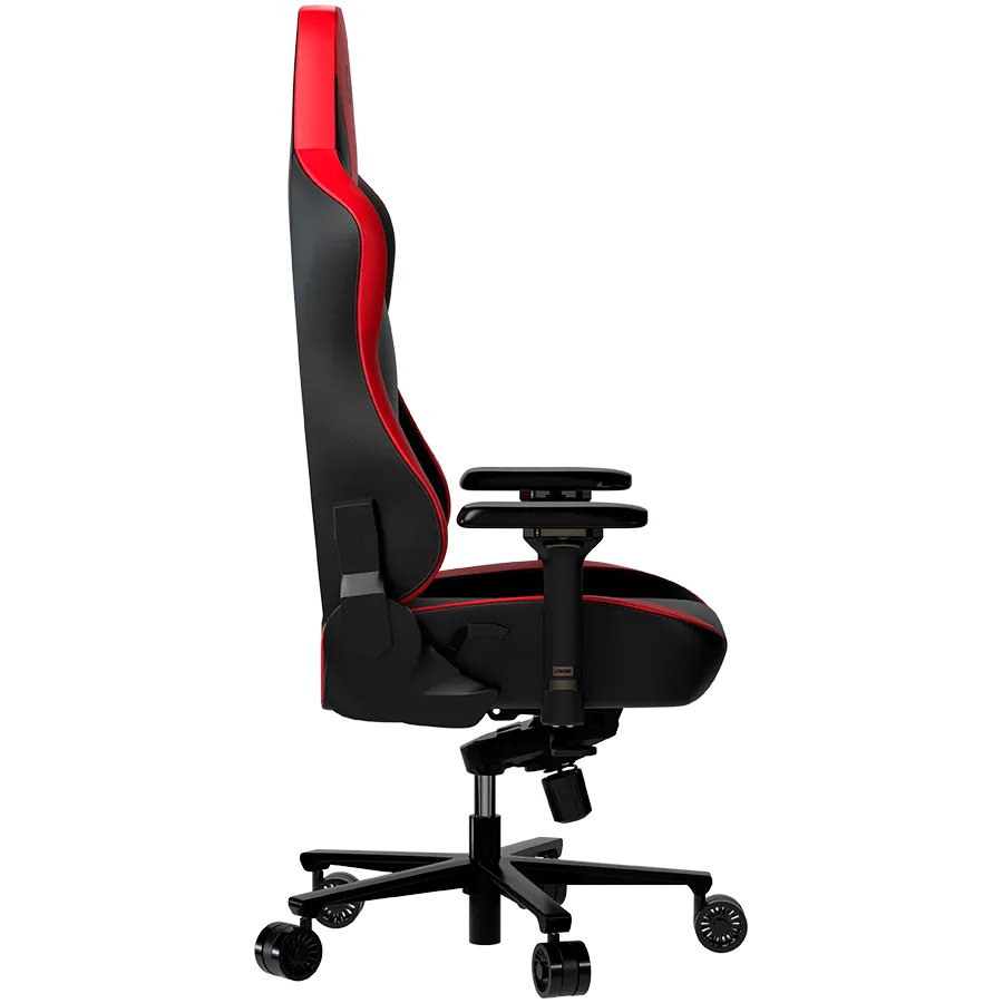 LORGAR Base 311, Gaming chair, PU eco-leather, 1.8 mm metal frame, multiblock mechanism, 4D armrests, 5 Star aluminium base, Class-4 gas lift, 75mm PU casters, Black + red — изображение 3