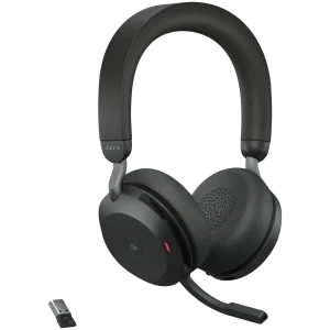 JABRA EVOLVE2 75, Link390a MS Stereo Black, EVOLVE2 75 headset Black MS, Link 380 BT adapter USB-A MS,1.2m USB-C to USB-A cable, carry pouch, warranty and warning (safety leaflets)