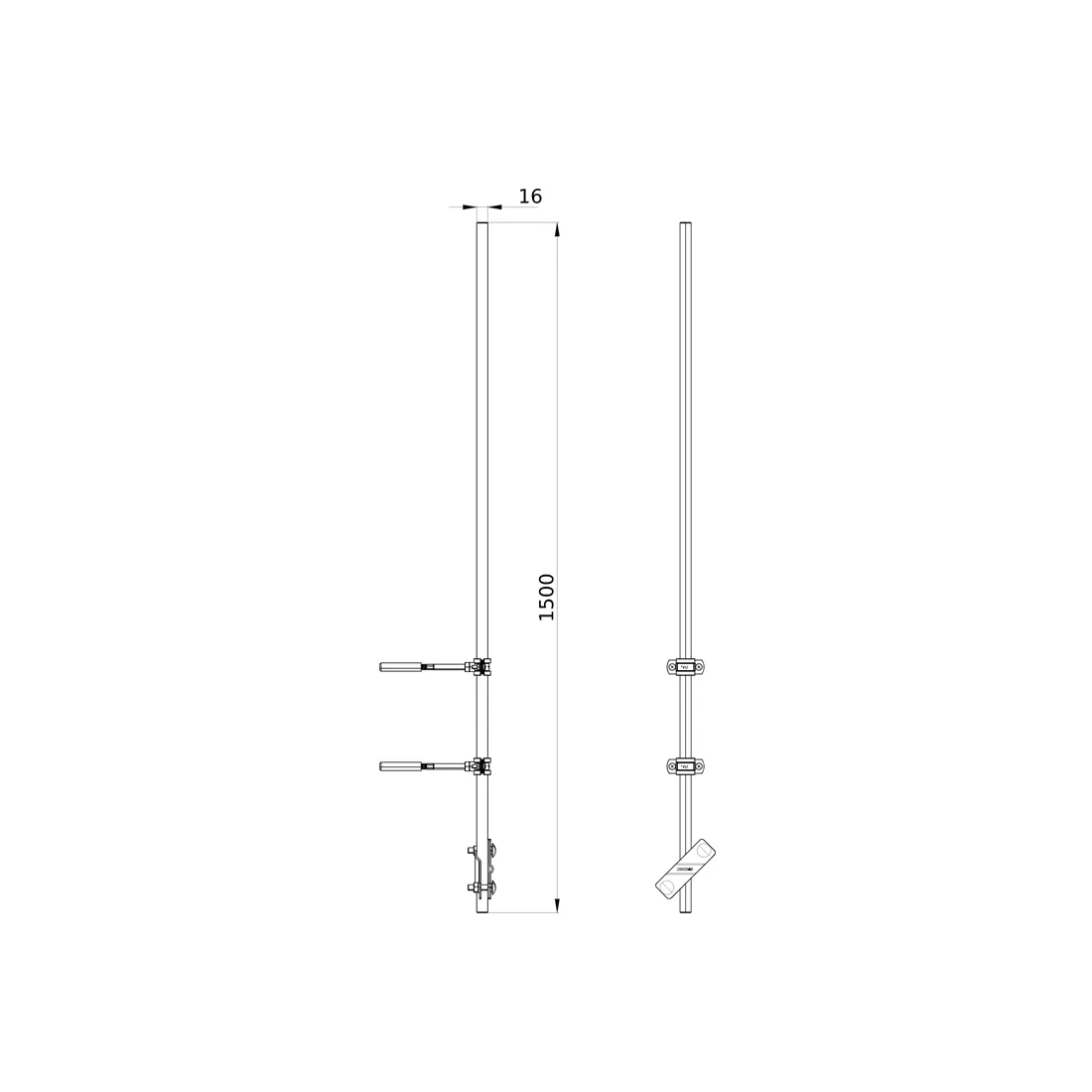 Молниеприемник с держателями 1500 мм DKC NL7150 Алюминий — изображение 3