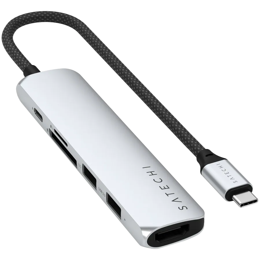 SATECHI 6-in-1 USB-C Slim Multiport Adapter (Silver) — изображение 2