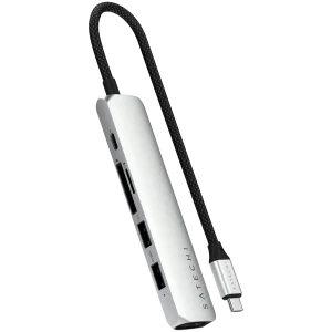 SATECHI 6-in-1 USB-C Slim Multiport Adapter (Silver)