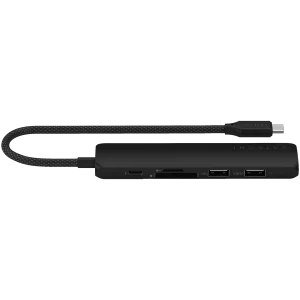SATECHI 6-in-1 USB-C Slim Multiport Adapter (Black)