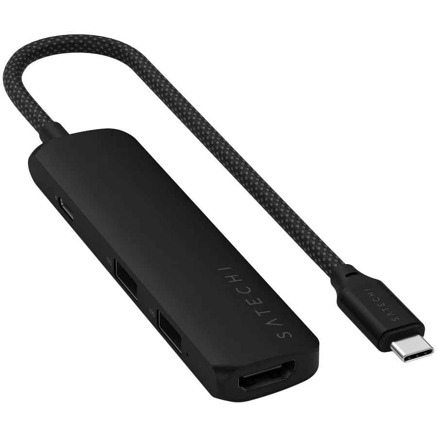 SATECHI 4-in-1 USB-C Slim Multiport Adapter 4K (Black) — изображение 2
