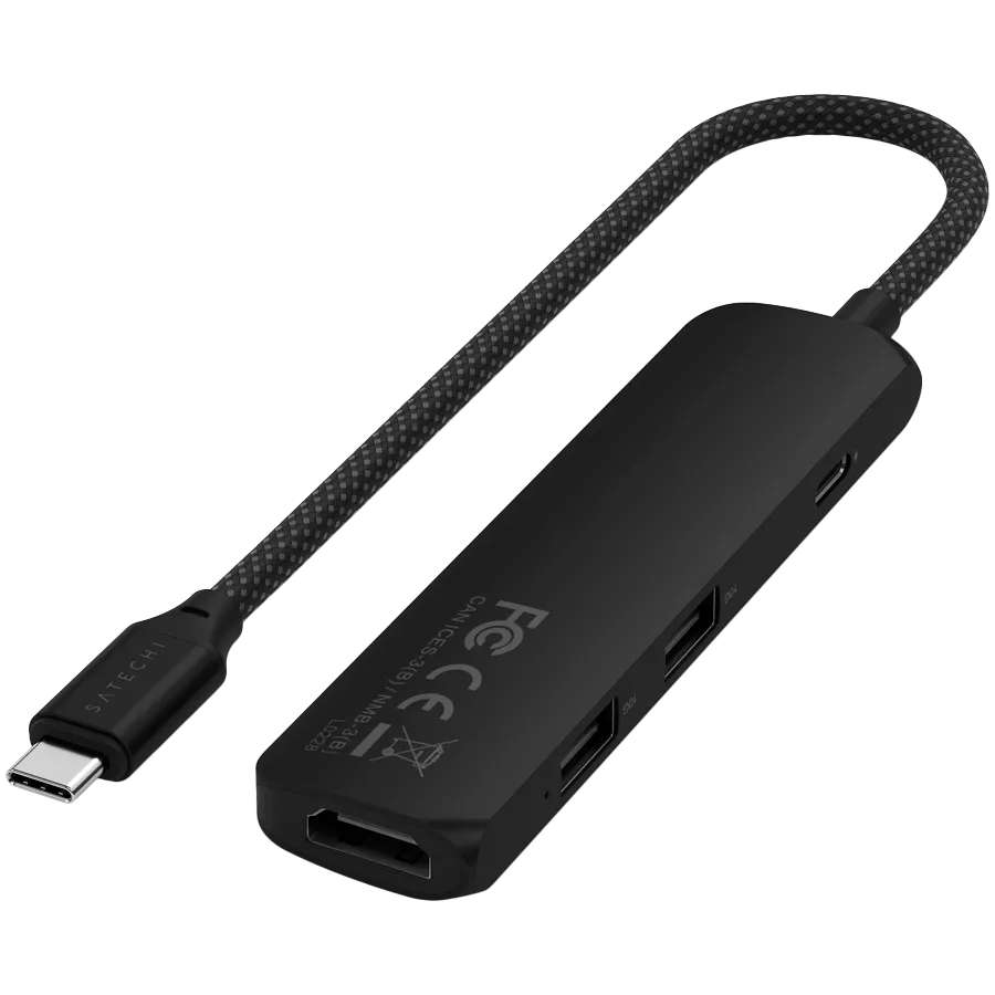 SATECHI 4-in-1 USB-C Slim Multiport Adapter 4K (Black) — изображение 3