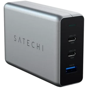 SATECHI 100W USB-C PD Compact Charger- EU ( x2 Type-C / x1 Type-A) (space gray)
