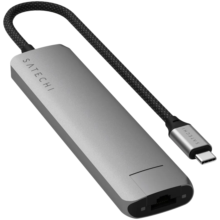 SATECHI 7-in-1 USB-C Slim Multiport Adapter with Ethernet (Space Grey) — изображение 2