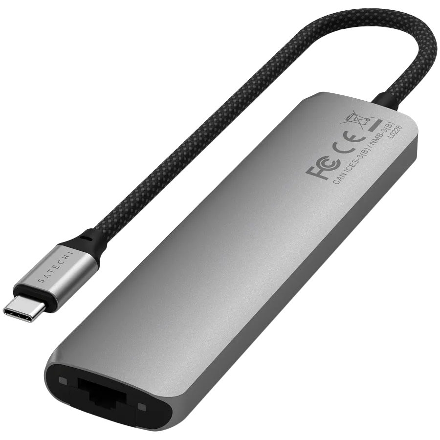 SATECHI 7-in-1 USB-C Slim Multiport Adapter with Ethernet (Space Grey) — изображение 3