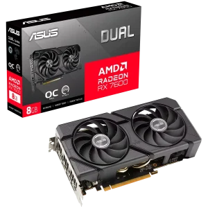 ASUS AMD Radeon RX 7600 8GB GDDR6 OC mode: up to 2715 MHz Default mode: up to 2695 MHz 128-bit Digital Max Resolution 7680 x 4320 Yes x 1 (Native HDMI 2.1)Yes x 3 (Native DisplayPort 1.4a)HDCP Support Yes (2.3)