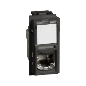 Розетка компьютерная Bticino KG4279C6S Living Now RJ45 cat6 STP 1 модуль чёрный