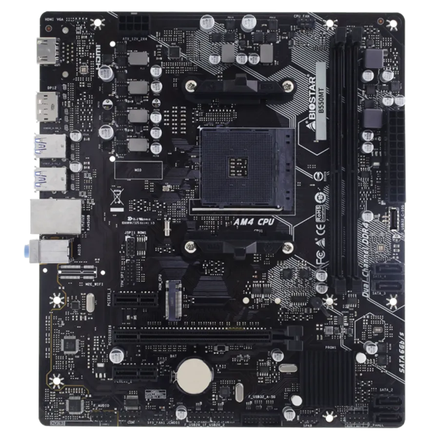 BIOSTAR MB AM4 B550 2 x DDR4 4 x SATA III 1 x M.2 1 x DP Port 1 x HDMI Port 1 x LAN port Micro ATX — изображение 2