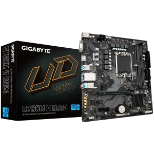 GIGABYTE Mainboard Desktop B760M H DDR4 (LGA1700, 2xDDR4, 1xDSub, 1xHDMI, GLAN, 1x PCI Express x16 PCIe 4.0, 1x PCI Express x1 PCIe 3.0, 2xM.2, 4 x SATAIII, 6x USB3.2 Gen1, 6x USB2.0/1.1) mATX