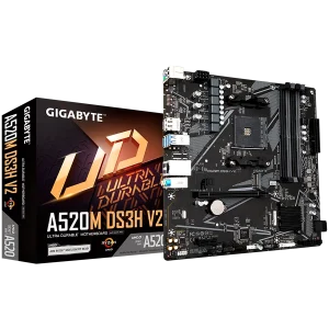 GIGABYTE MB AM4, A520, 4xDDR4, DP + HDMI, 1xPCIe x16 3.0, 1xPCIe x1, 1xM.2, 4xSATA, GbE LAN, mATX