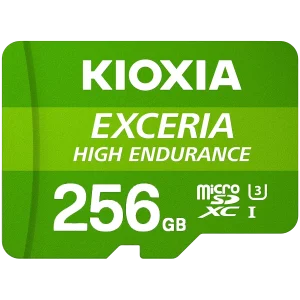 KIOXIA LMHE1G256GG2; 256GB microSD KIOXIA Exceria High Endurance (M303E) UHS I U3 with adapter