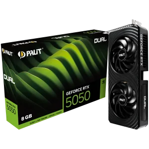 Palit RTX 5050 Dual 8GB GDDR6, 128 bits, 1x HDMI 2.1b, 3x DP 2.1b, two fan, 1x 8-pin Power connector, recommended PSU 550W, NE65050019P1-GB2070D