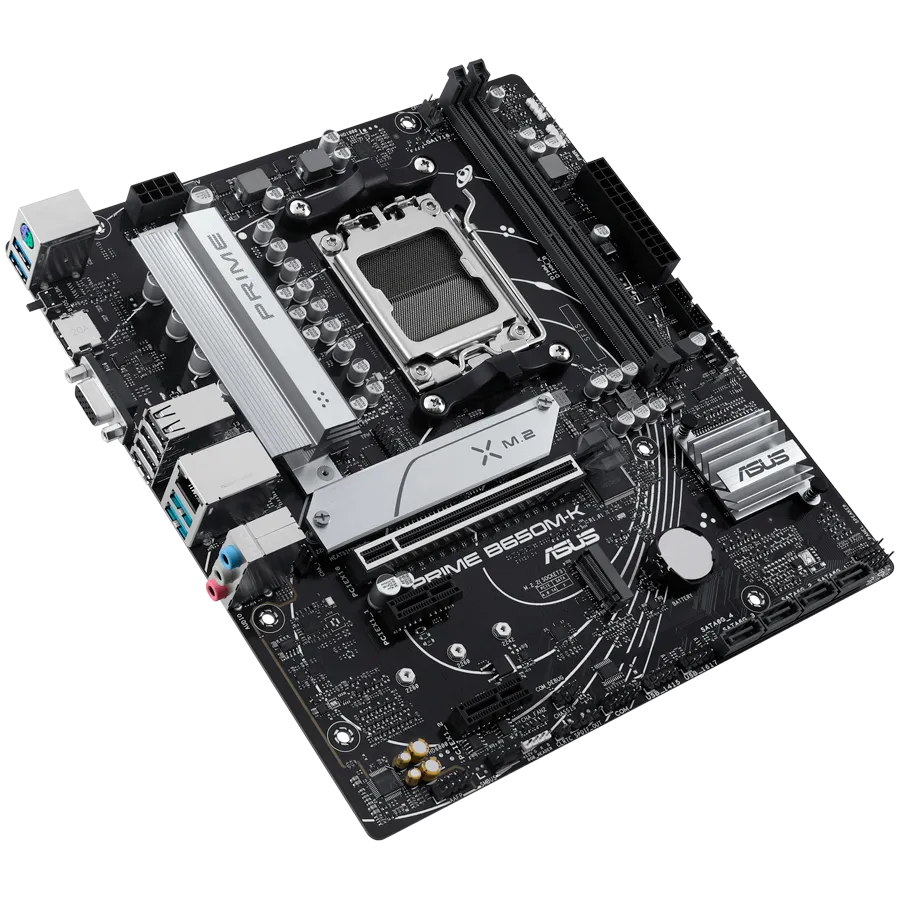 ASUS Main Board Desktop Socket AM5 AMD B650 Chipset 2 x DIMM, Max. 96GB, DDR5 1 x VGA port 1 x HDMI 2 x M.2 slots 4 x SATA micro-ATX Form Factor — изображение 3
