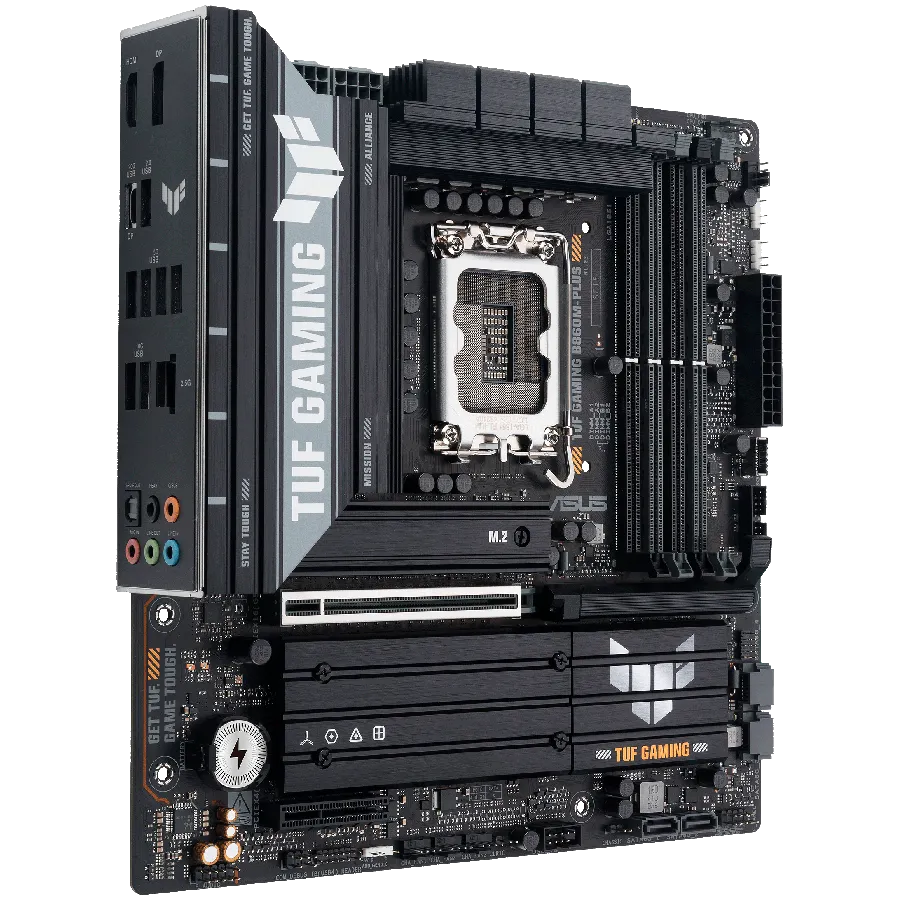 ASUS Main Board Desktop Intel B860 Chipset 4 x DIMM slots, max. 256GB, DDR5 1 x PCIe 5.0 x16 slot 1 x DisplayPort1 x HDMI port 1 x Wi-Fi Module 3 x M2 4 x SATA m-ATX — изображение 2