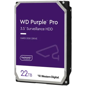 HDD Video Surveillance WD Purple Pro 22TB CMR (3.5'', 512MB, 7200 RPM, SATA 6Gbps, 550TB/year)