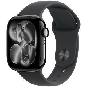 Apple Watch Series 11 GPS 42mm Jet Black Aluminium Case with Black Sport Band - S/M,Model A3331