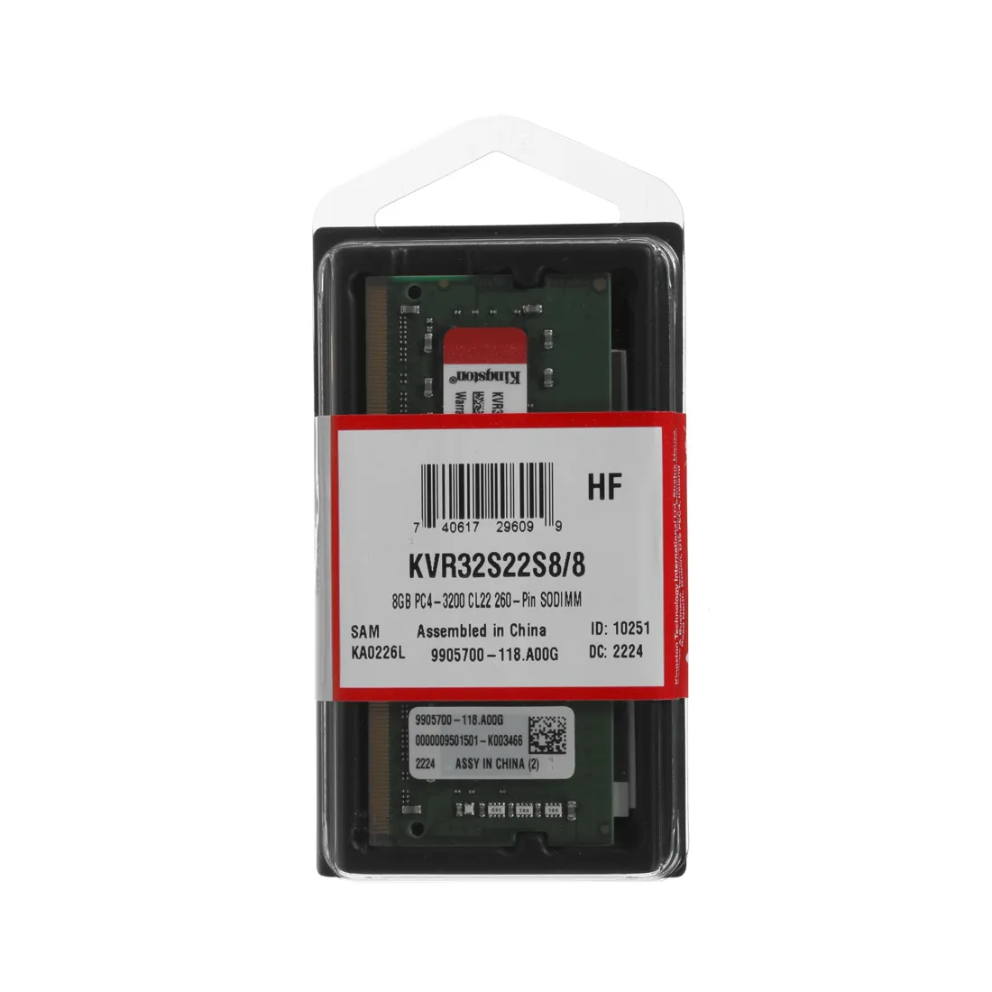 Модуль памяти для ноутбука Kingston KVR32S22S8/8WP DDR4 8GB 3200MHz — изображение 3