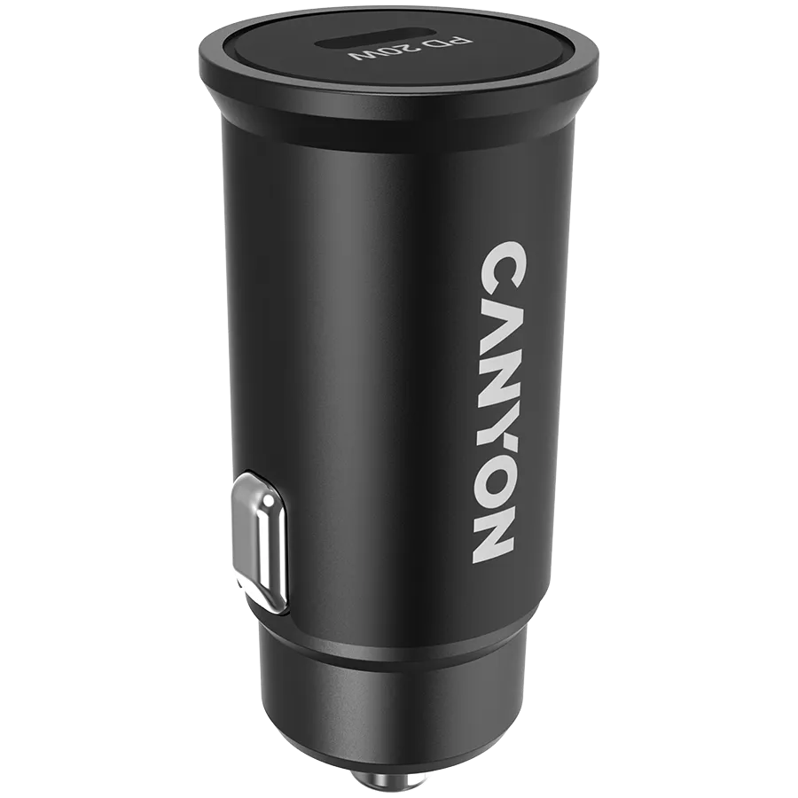 Canyon C-20, PD 20W Pocket size car charger, input: DC12V-24V, output: PD20W, support iPhone12 PD fast charging, Compliant with CE RoHs , Size: 50.6*23.4*23.4, 18g, Black — изображение 2