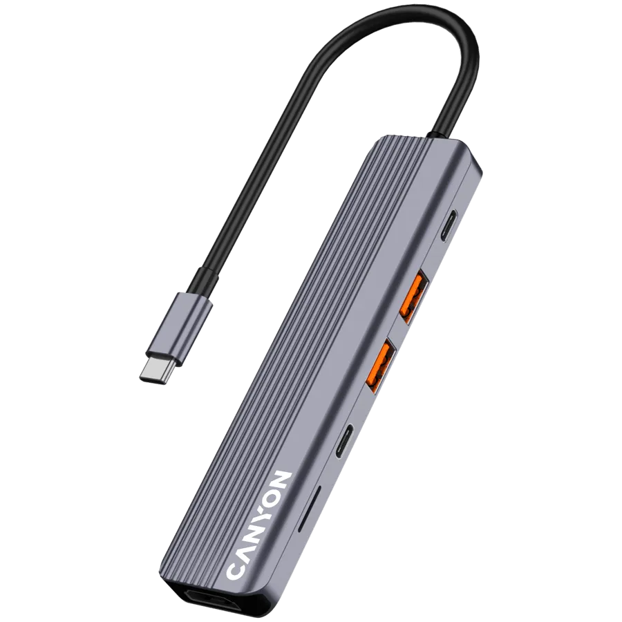 CANYON hub DS-17 6in1 4k USB-C Grey — изображение 2