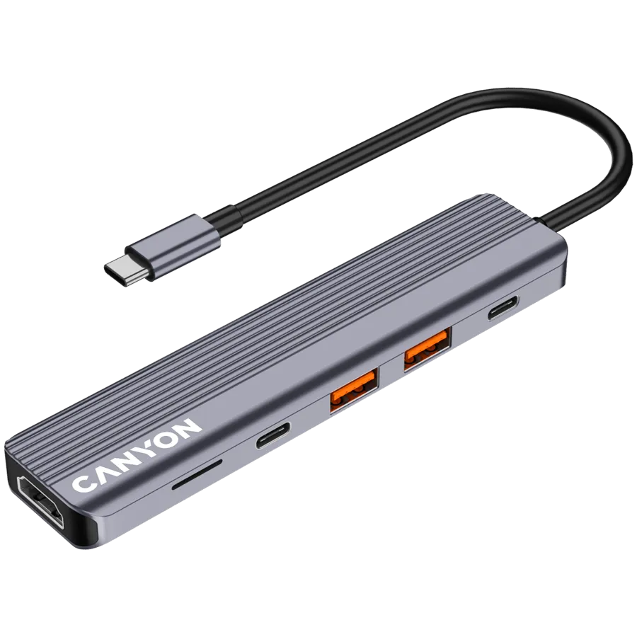 CANYON hub DS-17 6in1 4k USB-C Grey — изображение 3