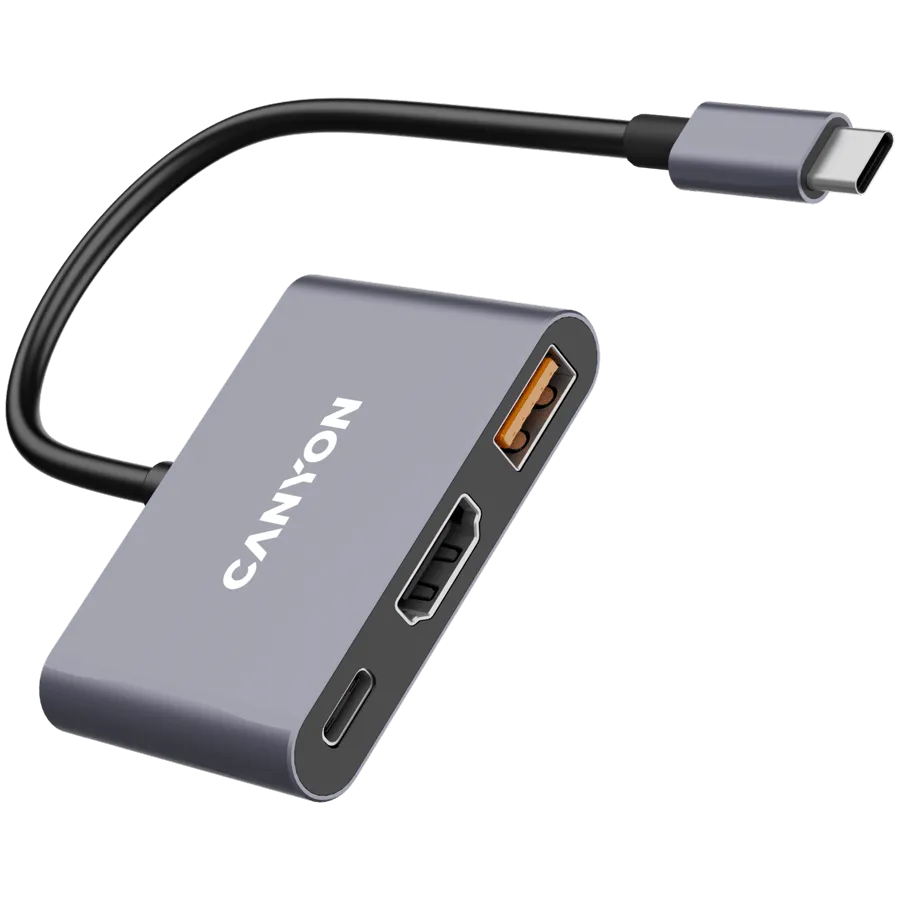 CANYON hub DS-4 3in1 USB-C Grey — изображение 3