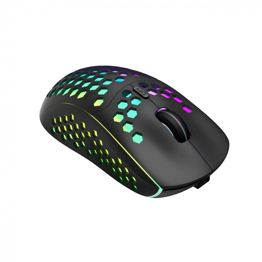 Canyon 7keys Gaming 2.4G wireless mouse, KA8 sensor, DPI up to 1600, rubber coating on panel, Huano 1million switch, 45cm PVC cable, ABS material. 400mAh battery, size: 125.8*63.7*41mm, weight: 95g, Black — изображение 3
