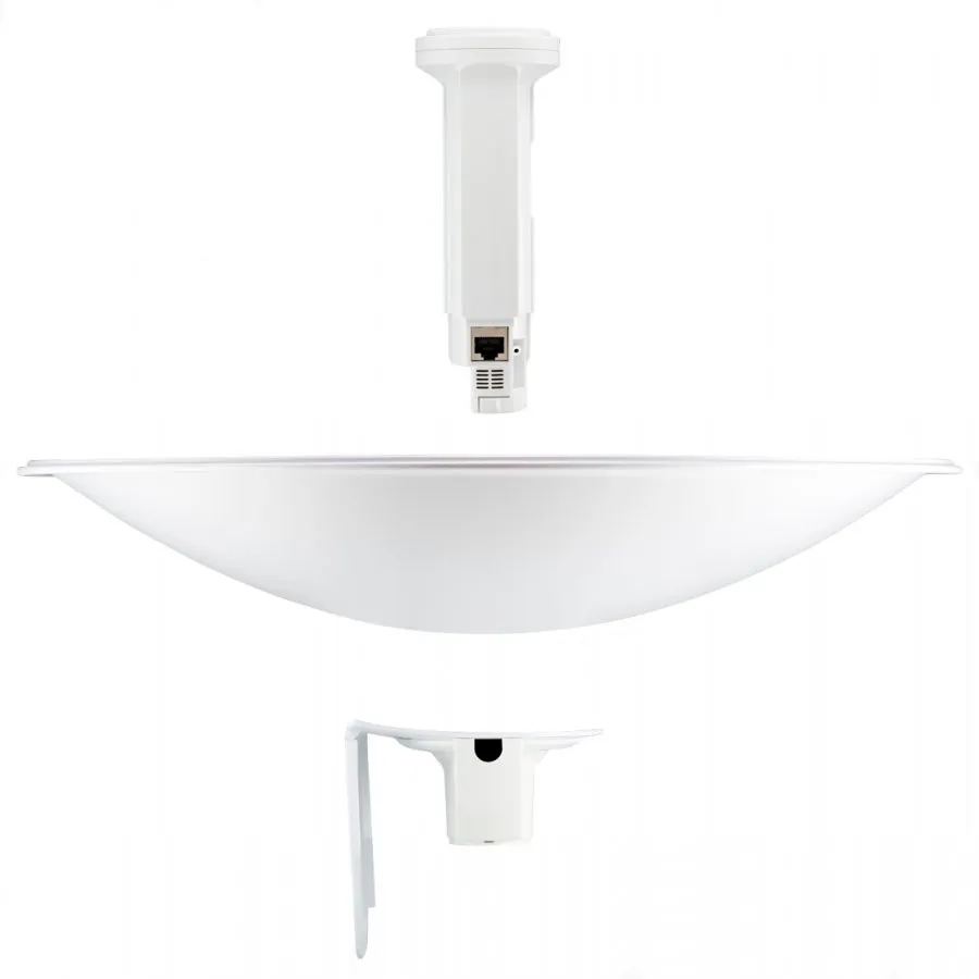 Ubiquiti airMAX PowerBeam M5 300, 5 GHz, 22 dBi bridge with 150+ Mbps throughput, 3+ km link range, 1 x 10/100 MbE port, 24V, 0.5A PoE adapter(Included), Pole mount kit(Included), Wind survivability 200 km/h, ESD/EMP protection Air/contact: ± 24 kV — изображение 3