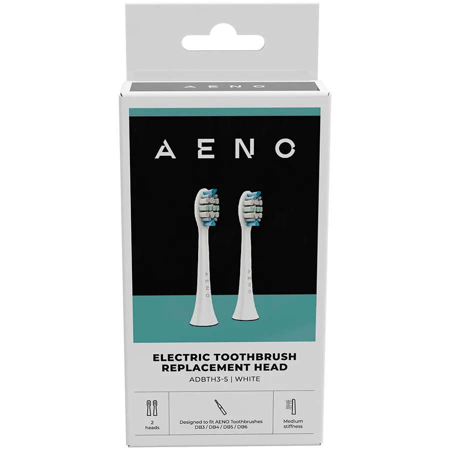 AENO Replacement toothbrush heads, White, Dupont bristles, 2pcs in set (for ADB0003/ADB0005 and ADB0004/ADB0006) — изображение 2