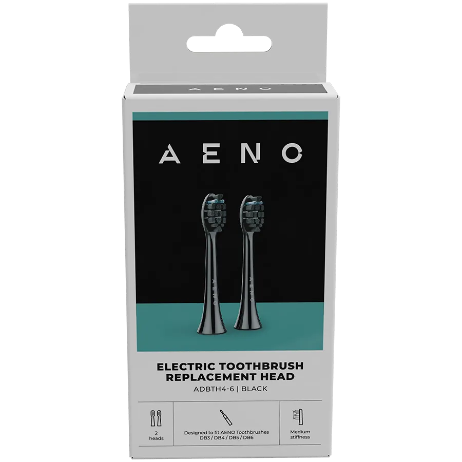 AENO Replacement toothbrush heads, Black, Dupont bristles, 2pcs in set (for ADB0004/ADB0006 and ADB0003/ADB0005) — изображение 2